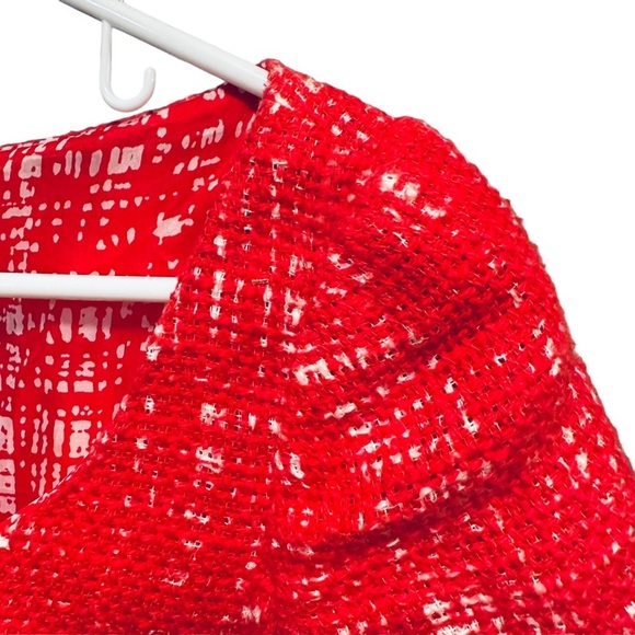 PRADA Tweed Jackie Red Dress Knee Length size 40 Short Sleeve - Picture 8 of 14